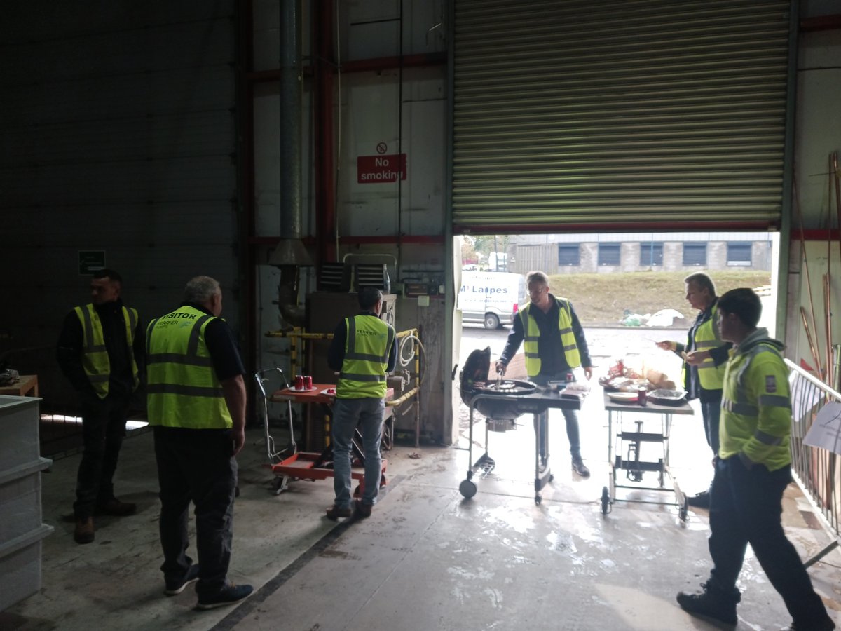 FerrierPumps's tweet photo. We welcomed Sales Mgr Ralf Motz &amp; Service Mgr Markus Steimel from our valued product partners HOMA Pumps to East Kilbride for some in-depth product awareness &amp; service training for the team. Afterwards, they kindly laid on a BBQ despite the Glasgow weather! ☔🍔🍗

#FlowFurther https://t.co/XVc86aiBnE