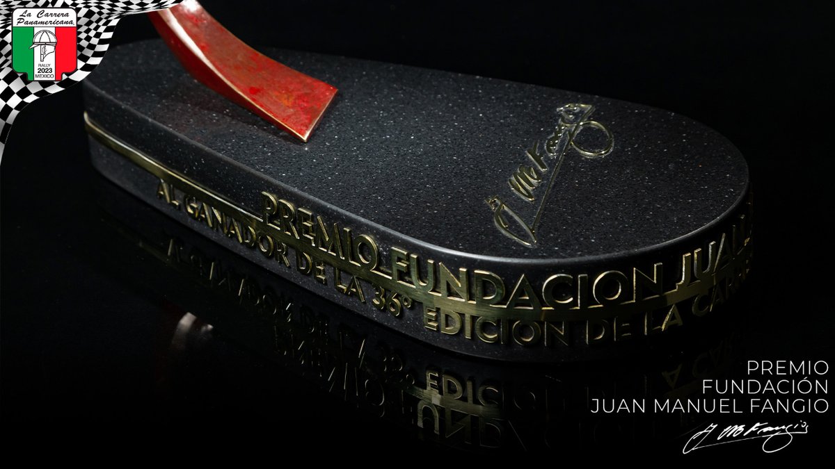 panaoficial's tweet photo. Les presentamos el Trofeo Juan Manuel Fangio, el cual será otorgado al ganador de la edición XXXVI de La Carrera Panamericana🏁. 
¡Agradecemos a la Fundación Fangio por este invaluable presente! #JuanManuelFangio 🏆.
@MuseoFangio https://t.co/ZztbbHEKHt