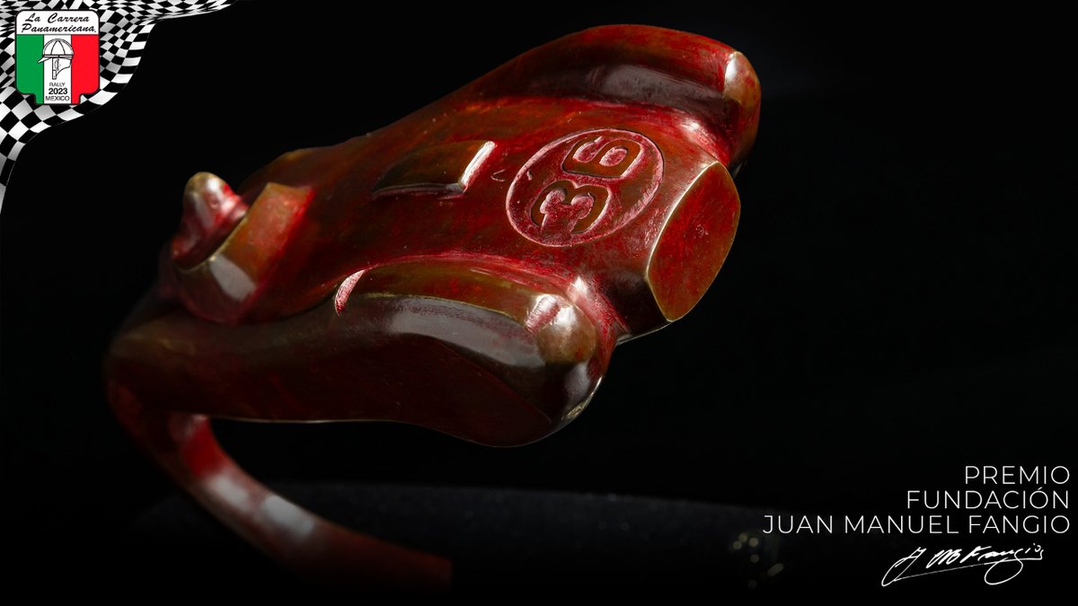 panaoficial's tweet photo. Les presentamos el Trofeo Juan Manuel Fangio, el cual será otorgado al ganador de la edición XXXVI de La Carrera Panamericana🏁. 
¡Agradecemos a la Fundación Fangio por este invaluable presente! #JuanManuelFangio 🏆.
@MuseoFangio https://t.co/ZztbbHEKHt
