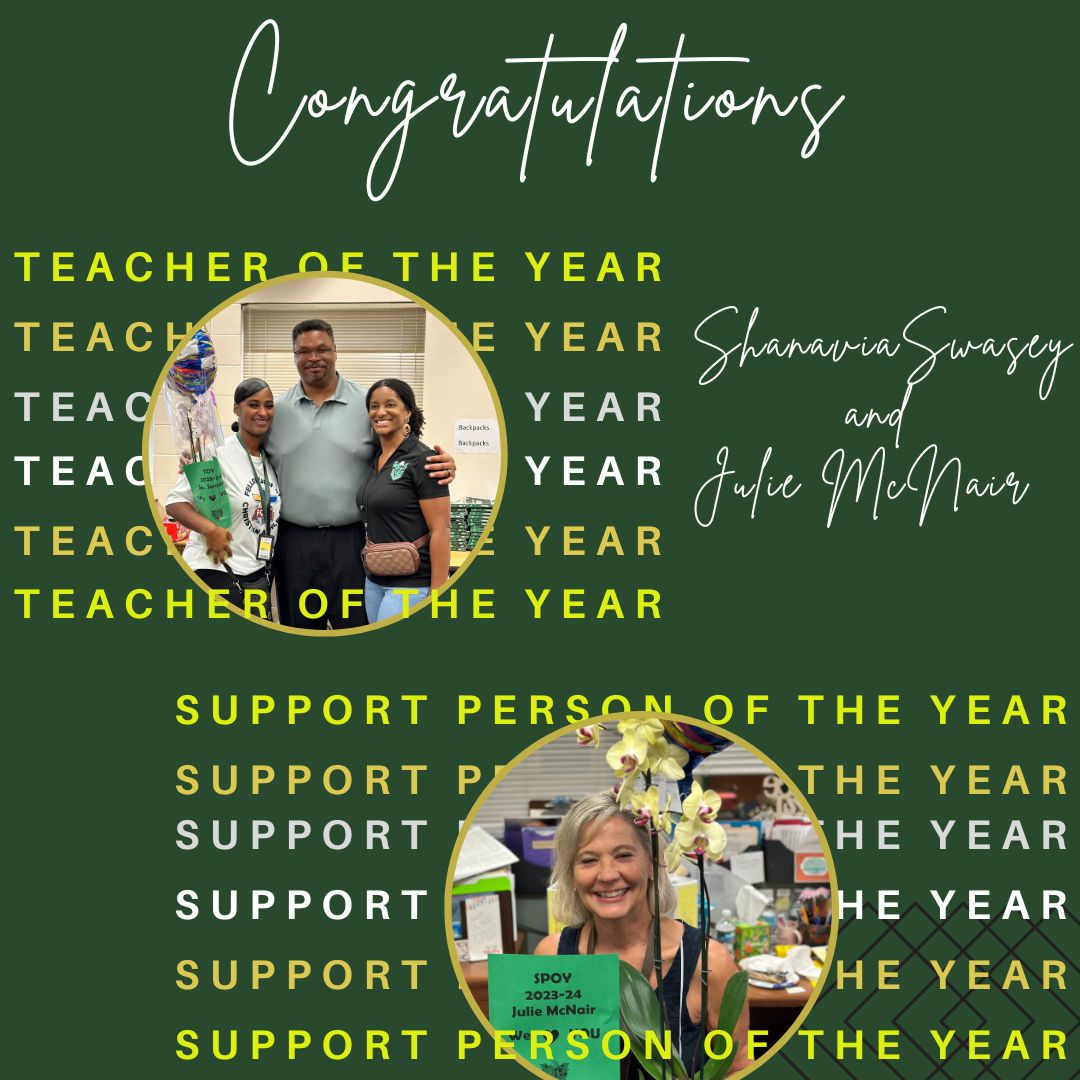 PiedmontlakesMs's tweet photo. Congratulations to our Teacher of the Year, Shanavia Swasey, and our Support Person of the Year, Julie McNair!! You are both so deserving of these honors! PLMS is lucky to have you... you make us BETTER!! #TOY #SPOY #PiedmontStrong @PLMS_DrRay https://t.co/NDNzsGOBxP