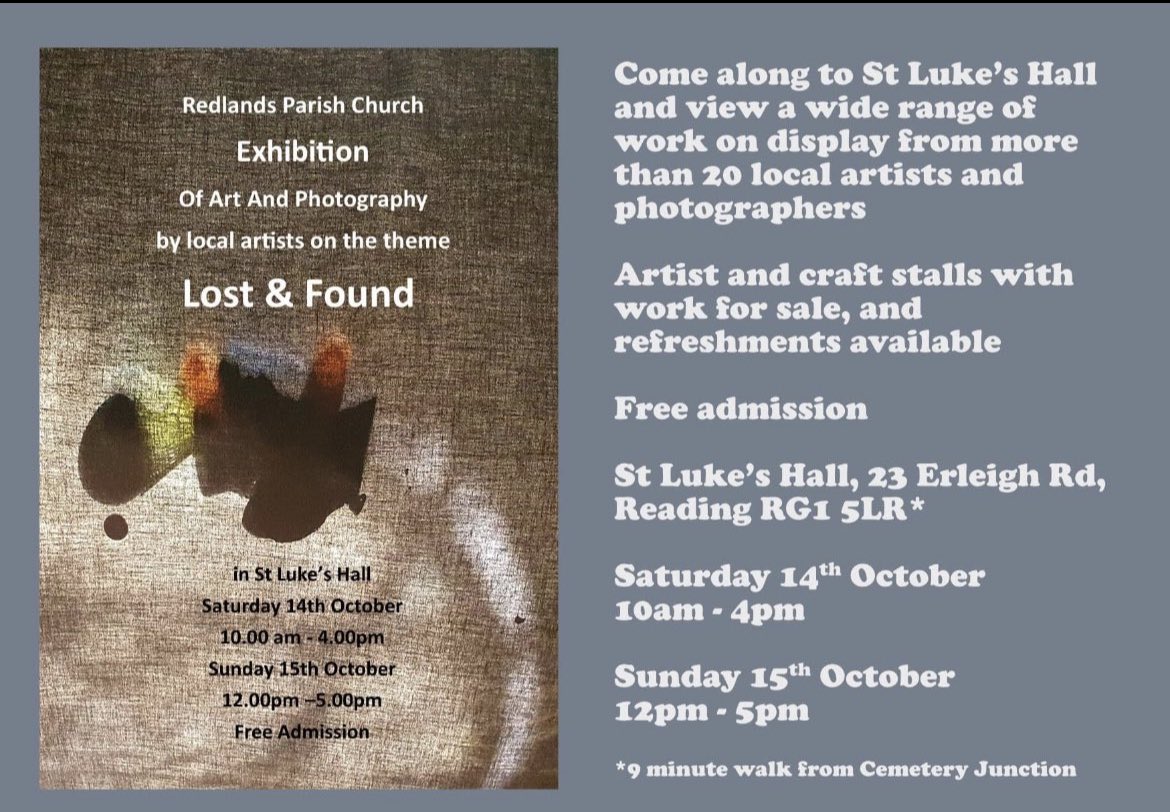Community Arts (@towergas) on Twitter photo Feeling creative? Still time to take part in the Lost & Found Art Exhibition on 14/15th Oct. Email Jane at:
hall@redlandsparish.org.uk
#communityart #artexhibition <a href="/Redlandsparish/">Redlands Parish Church</a> #rdguk Feeling creative? Still time to take part in the Lost & Found Art Exhibition on 14/15th Oct. Email Jane at:
hall@redlandsparish.org.uk
#communityart #artexhibition <a href="/Redlandsparish/">Redlands Parish Church</a> #rdguk