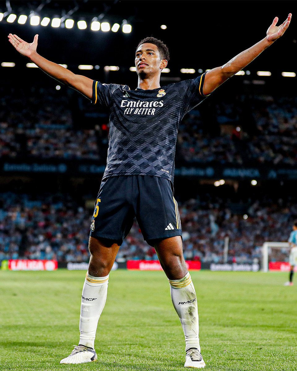 InvictosSomos's tweet photo. Jude Bellingham con el Real Madrid:

➤ 8 goles.
➤ 3 asistencias.
➤ 5 premios MVP. 
➤ 9 partidos.
➤ Líder goleador de la Liga de España. 
➤ Ya marcó en UEFA Champions League.
➤ Ya asistió en UEFA Champions League.

NACIÓ PARA JUGAR EN EL CLUB MÁS GRANDE DEL MUNDO.
