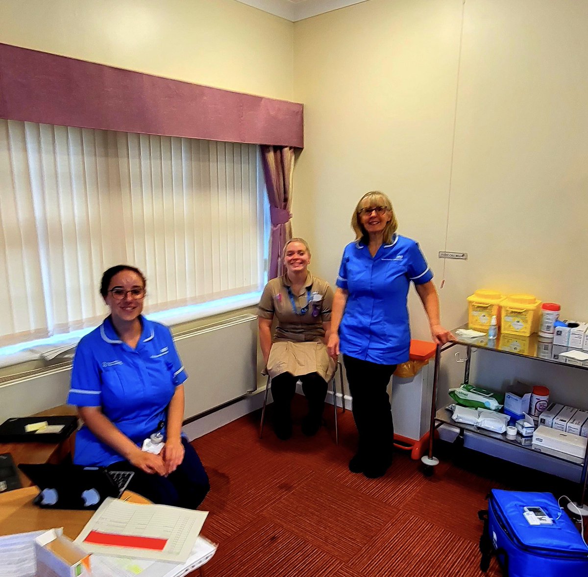 Our flu vaccinators  ready to start our first clinic in south locality <a href="/mcrlco/">Manchester Local Care Organisation</a> . Well done to these 3 lovely ladies for getting it all ready and starting the first clinic as planned 👏👏 #FluVaccine