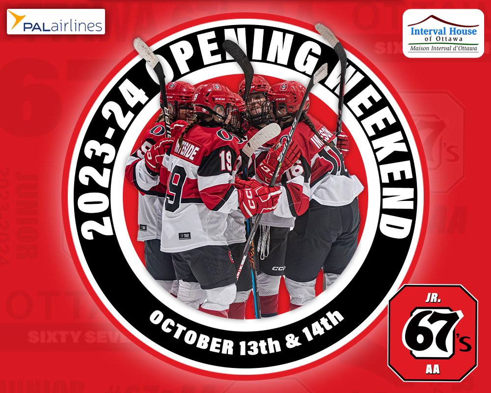 u18Ottawa67s's tweet photo. We will be holding our opening weekend festivities on October 13th and 14th!
Keep an eye out for further details.
#67sAA
#Jr67s https://t.co/XBoiH7Gfyc