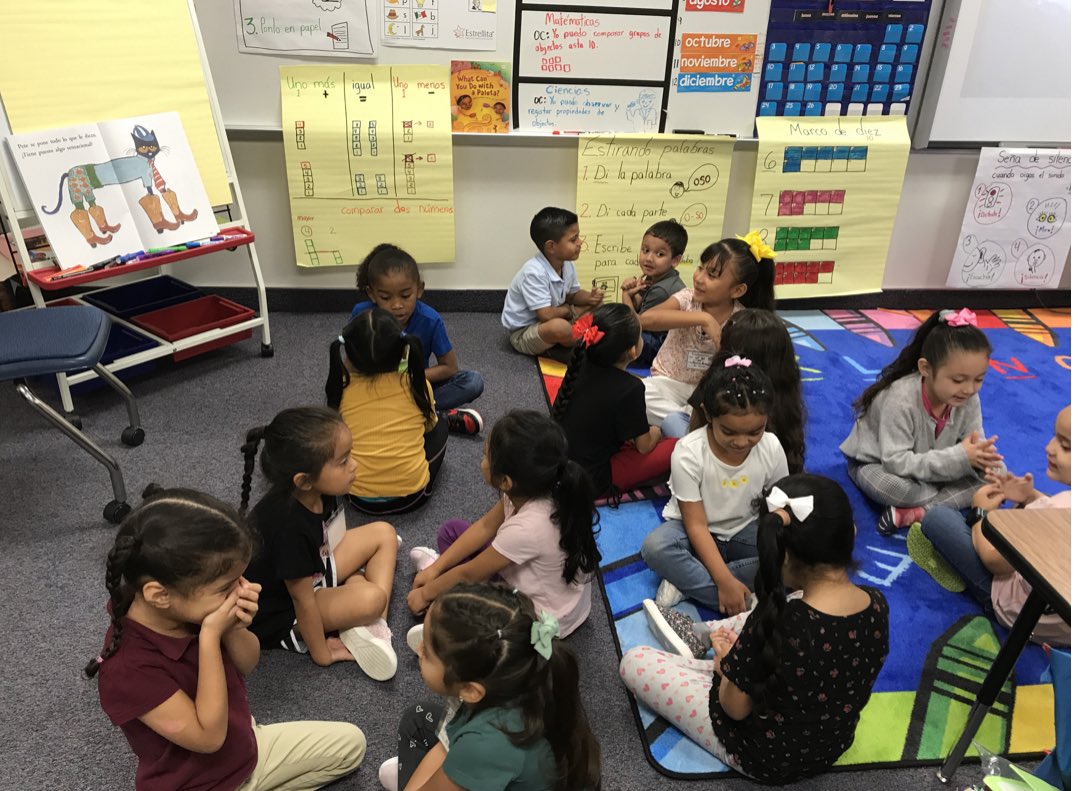 Pair sharing in Ms. Bernal’s kindergarten class.<a href="/Central_ES/">Central Elementary</a> #WeAreCentral <a href="/shaunna_buck/">Shaunna Buck</a> <a href="/KristenVFisher/">Dr. Kristen Fisher</a>