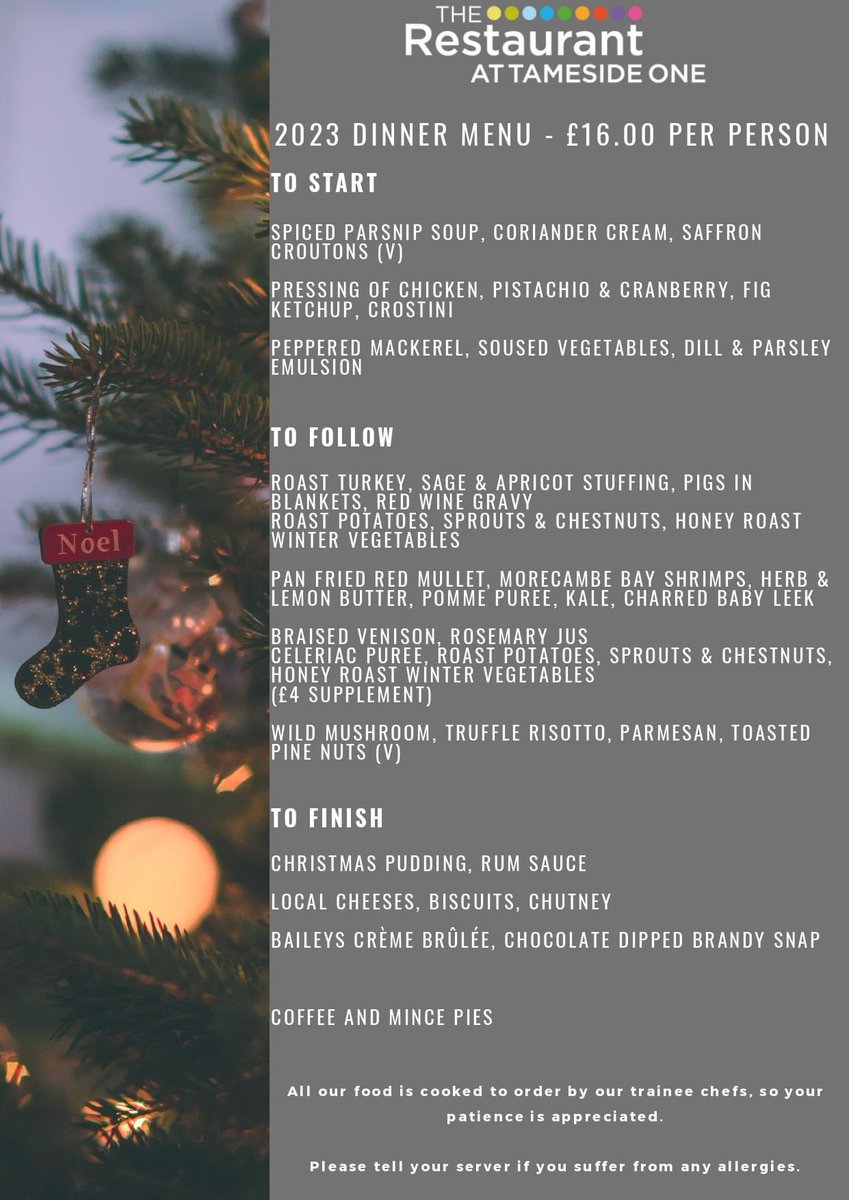 RestaurantAtT1's tweet photo. Book early to avoid disappointment. To book, please call us on 0161 908 6700, email TheRestaurant@tameside.ac.uk or online at https://t.co/VbxhZbOlMD https://t.co/uGY1x1OnuV