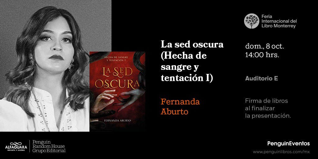 lunaliteraria99's tweet photo. ¡Monterrey! Nos vemos este domingo a las 2 pm para la presentación y firma de “La Sed Oscura” en la @FeriaLibroMty ❤️‍🔥 https://t.co/MOr246ALON