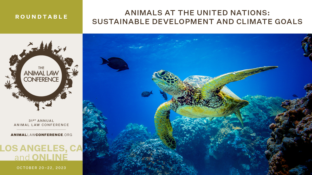This panel will provide a brief history of the sustainable development goals and identify ways in which animal welfare language and goals can be integrated into them. Register here: animallawconference.org/register