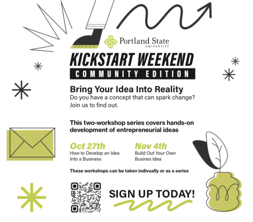 Join us for this year's KICKSTART WEEKEND! On Oct 27, for Session 1: "Developing Ideas into Business." and join us again on Nov 4th, for Session 2: "Building Your Business." Be ready to Dive into entrepreneurship! Take one or both sessions! Sign up here! - ow.ly/Ej8t50PSBrt