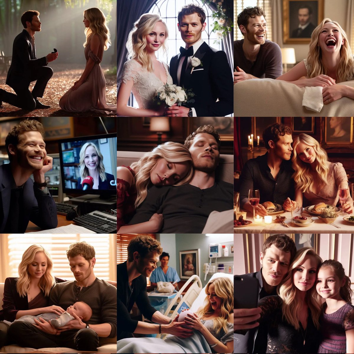 barbiehybridken's tweet photo. it is a great miracle for klaroline fans that we can see scenes that the scriptwriters could never do, thanks to the fans and artificial intelligence. we can accept all of these pictures as the lives of the couple klaus and caroline mikaelson in the parallel universe🥹❤️😍 https://t.co/shNEpfQFYv
