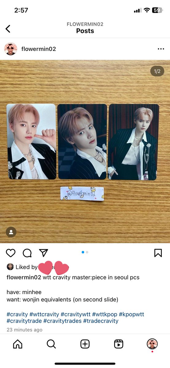 miyookm's tweet photo. i’m selling/trading minhee pcs (+ 1 wonjin) on my instagram in case anybody was interested ◡̈ 

#cravitywts #wtscravity #wttcravity #cravitywtt #kpopwts #wtskpop #wttkpop #kpopwtt https://t.co/6Mkev9QhUl