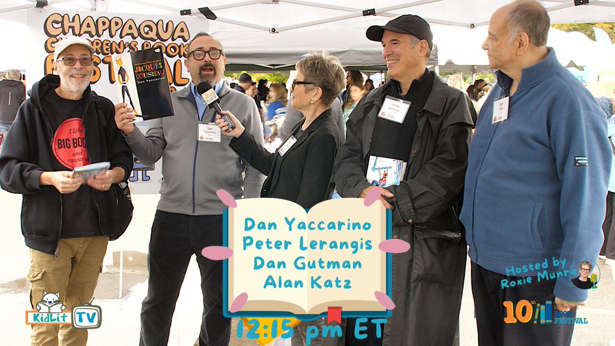 📚✨Looking for great #kidlit content to share in the classroom? Check out our interviews with 30+ authors & illustrators @CCBF2023! Here’s @roxiemunro chatting with fan-favorites @DanGutmanBooks, @DanYaccarino1, @AlanKatzBooks & @PeterLerangis: kidlit.tv/live-from-ny-i…