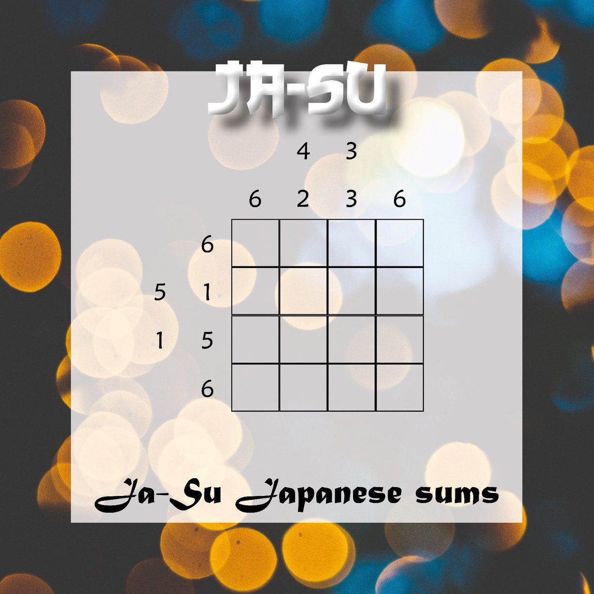 Simple Ja-Su Japanese som. You can fix it?

Not familiair with these puzzles? Read about it at  1802publishing.nl/12000-2/

#puzzle #logicpuzzle