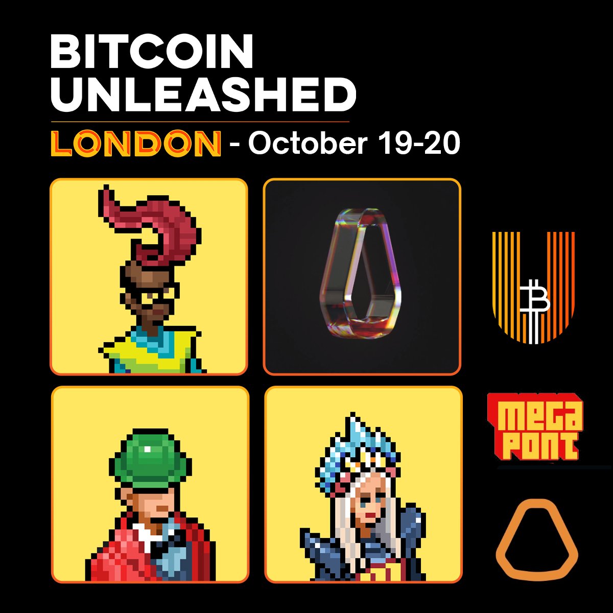 🟧 Bitcoin Unleashed X <a href="/MegapontNFT/">Megapont</a> X <a href="/apolloxyz_/">Apollo</a> 

To celebrate Bitcoin Unleashed coming to London, we are hosting a giveaway.

To enter:
1) Retweet
2) Reply beneath tweet

Prizes:
3x MegaPunk
1x Apollo Pass

Get your tickets ("MEGA30" for 30% off) 👇
bitcoinunleashed.org
