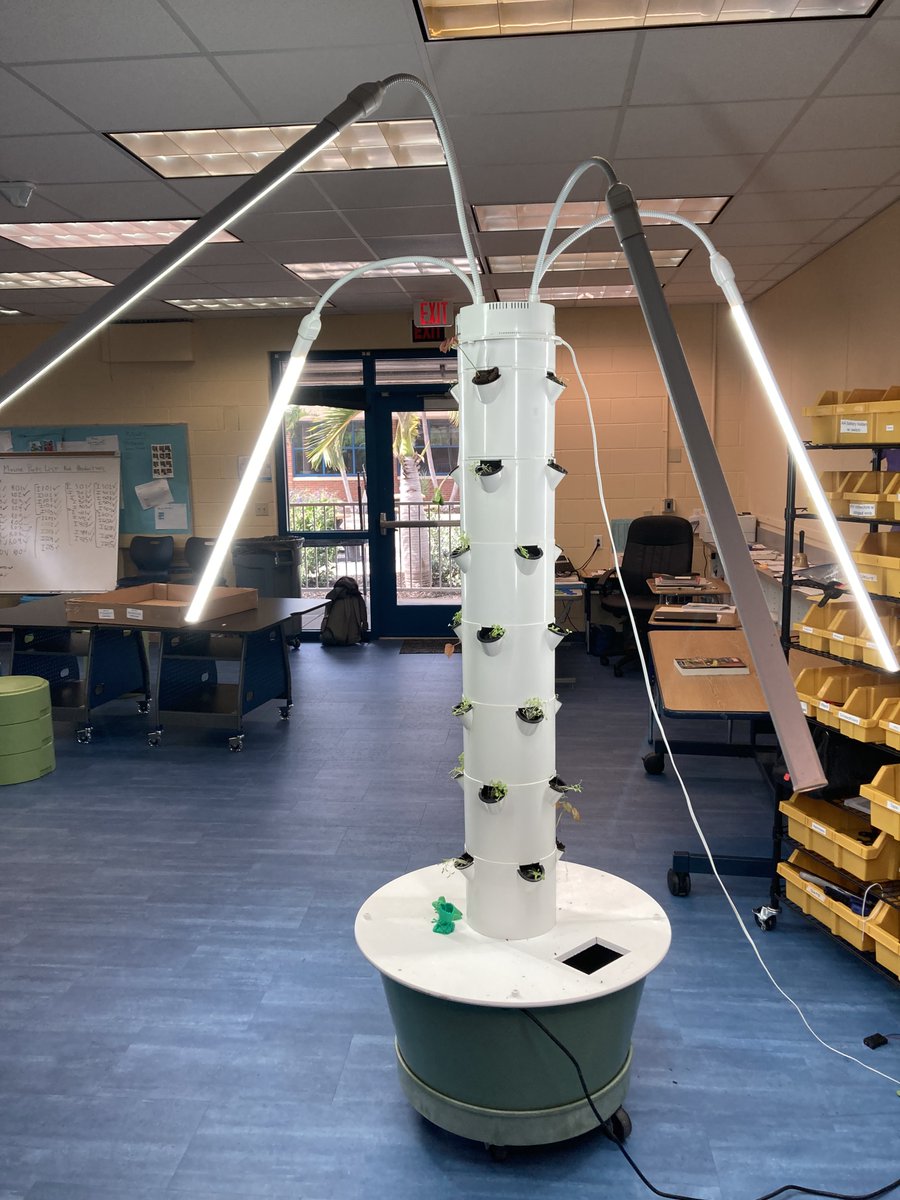 Thank you to Heather, school gardens coordinator with <a href="/LeeSchools/">School District of Lee County</a> for coordinating the delivery of this hydroponic tower, complete with lights. Thank you to one of our families for donating all of the greens that have now been planted! #LoveLeeSchools #WeAreSanibel #SanibelStrong