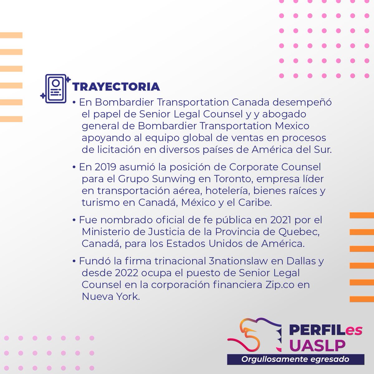 LaUASLP's tweet photo. En la UASLP 💙💛🦅 hacemos un reconocimiento a nuestras y nuestros egresados de las más de 100 carreras que integran la oferta académica de esta universidad pública.

Gracias a ellos, estamos ¡en todas partes!

#PerfilEsUASLP
#OrgulloUniversitario
@FacDerechoUASLP https://t.co/Z6xRPiTEQ7