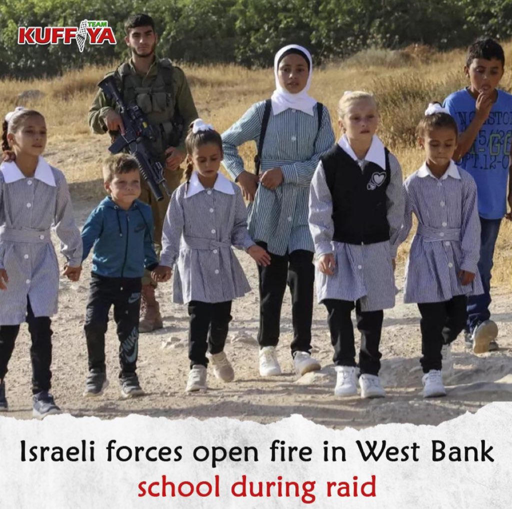 Classes suspended in Burqa after israeli troops fire live bullets &amp; tear gas in the school, wounding a child &amp; causing gas inhalation to dozens