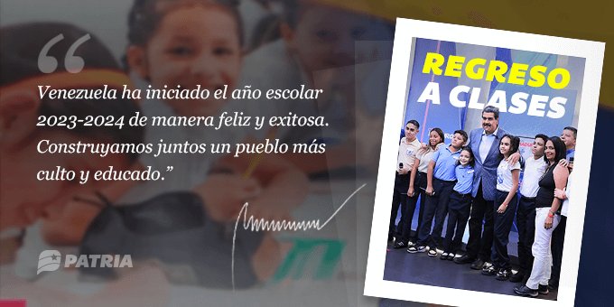 🚨 #AHORA: Inicia la entrega del #BonoRegresAclases a través del Sistema @CarnetDLaPatria enviado por nuestro Pdte. @NicolasMaduro. 📌 La entrega tendrá lugar entre los días #03Oct al #15Oct de 2023. ✅ Monto en Bs. 150,00 @BonosSocial #QueNotaRegresarAClases