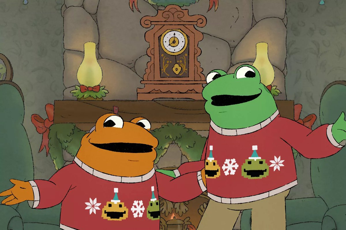 When we decided to do a #Frogandtoad Christmas Special, giving them matching sweaters was a must! Please tune in starting Dec 1 on @AppleTV people.com/apple-tv-plus-…
