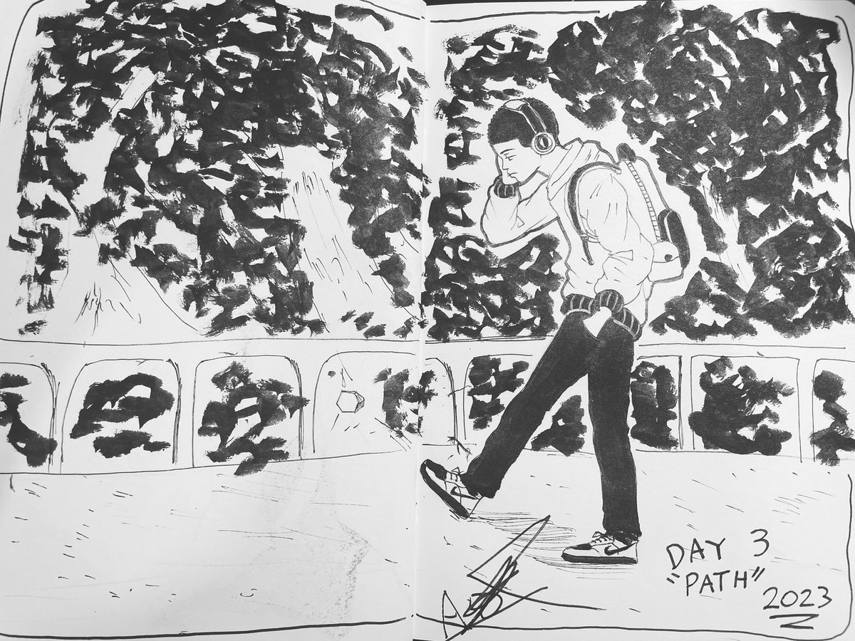 #inktober DAY 3 “Path” #inktober #inktober2023 #inktoberday3 #path #ink #drawing #落書き #rkgk #doodle #art #arte #artist #youngartist #mangaka #manga #indiemanga #mangaart #mangadraw #mangaartist #illustration #fyp #イラスト好きな人と繋がりたい #イラスト #rakugaki #drawing