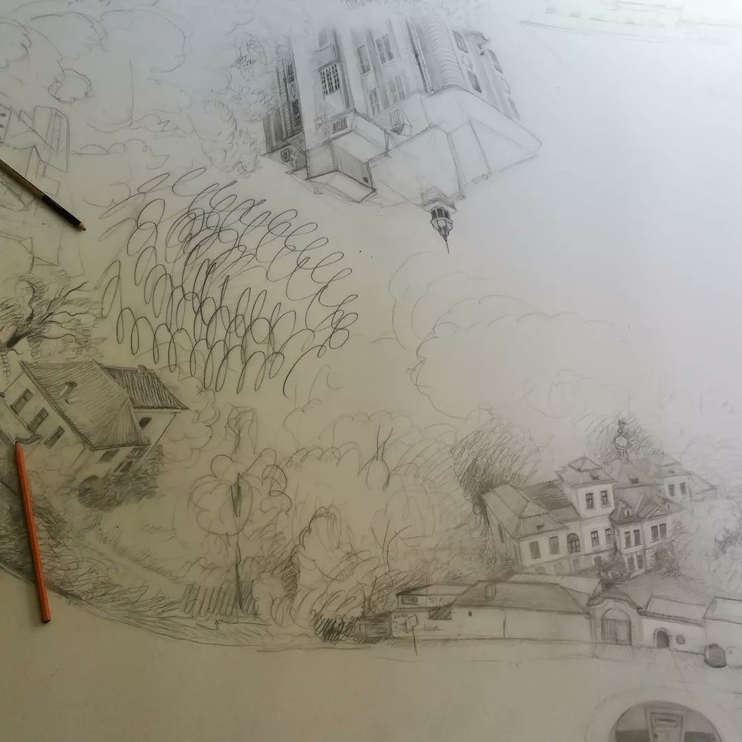 LVendlova's tweet photo. Castle Veleslavín in Prague #castledrawing #placemapping #popupcastle #closedpark #abandonedsanatorium https://t.co/907wo332pp