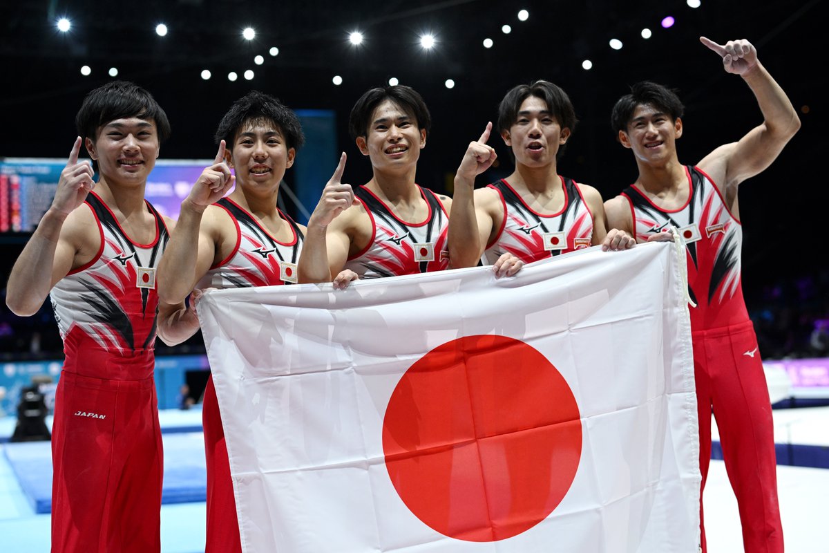 gorin's tweet image. 世界体操競技選手権2023 男子団体で日本代表が悲願の金メダル獲得🇯🇵🥇🙌

#RoadToParis2024 #Antwerp2023
@GymnasticsJapan