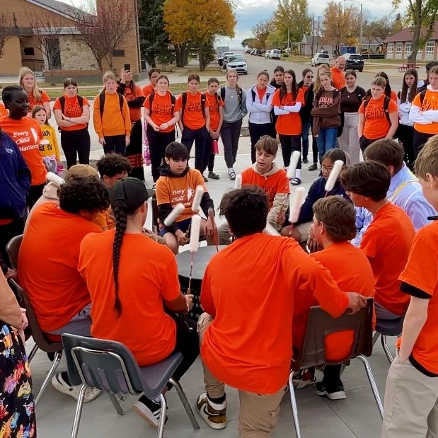 Last week, MTMS students and staff engaged in a Treaty 4 and Métis flag-raising ceremony with the <a href="/AMCNotreDame/">Athol Murray College Of Notre Dame</a> family. We are grateful for the opportunities to connect and journey with the community in good ways.