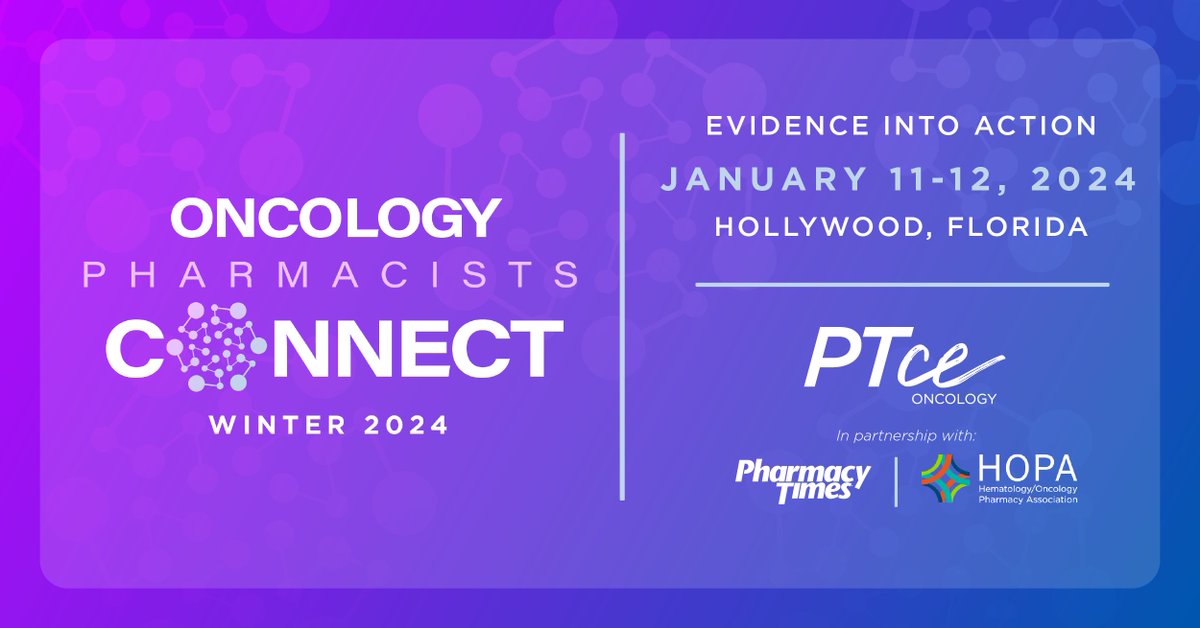 Oncology Pharmacists Connect returns in January 2024! This conference is designed for oncology pharmacists to meet as a larger ecosystem working together to discuss evidence reported at the ASH and SABCS annual meetings. Learn more: bit.ly/3ZFYKp8 <a href="/HOPArx/">HOPARX</a> <a href="/Pharmacy_Times/">Pharmacy Times</a>