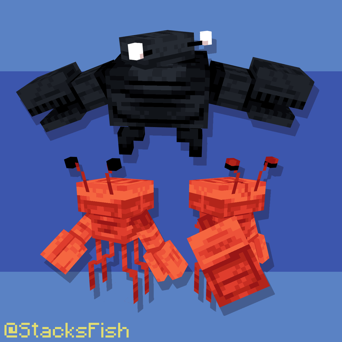 StacksFish's tweet photo. because of the news, I thought I'd post my crab people :)
#minecraft #blockbench #pixelart https://t.co/oTRIruKt0S