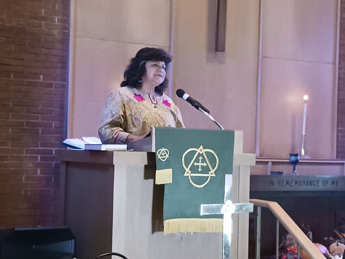 Jill Clause of the Tuscarora Nation, Turtle Clan gives thanks at today's #InterfaithPrayerServiceforMH. #MIAW2023 #CompassionInAction <a href="/NAMICommunicate/">NAMI</a>