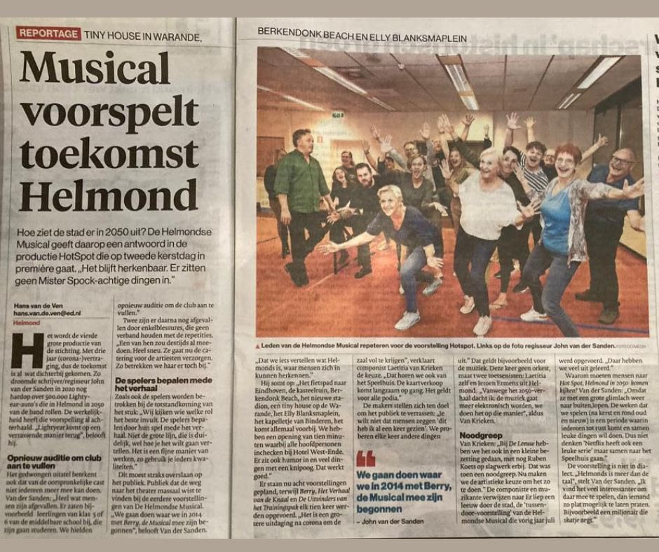Met een grote glimlach! Mooi stuk over onze nieuwe productie vandaag in <a href="/ED_Helmond/">Eindhovens Dagblad</a>