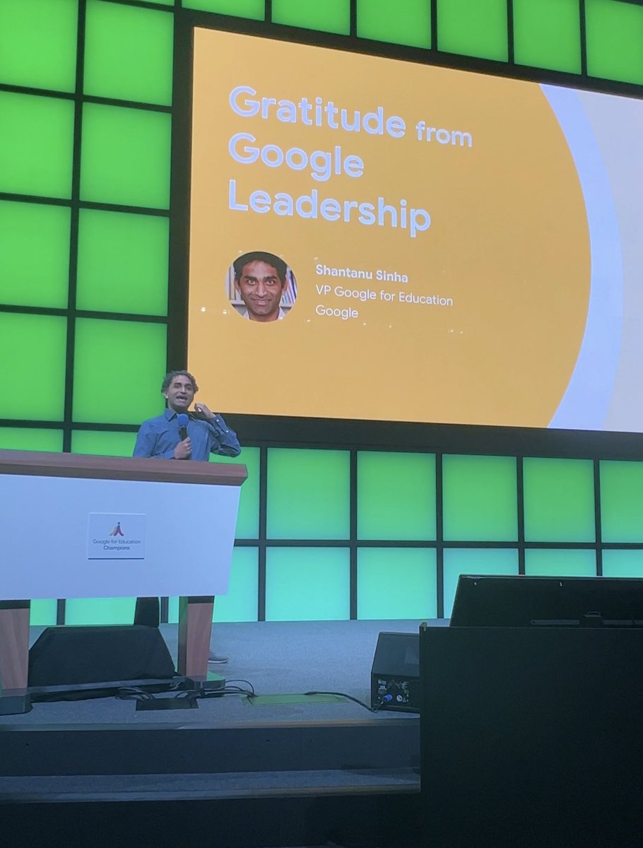 It was refreshing to hear @ShantanuKSinha - VP @GoogleForEdu speak about the Future of Education, and how, “This is the most exciting time in education”. Thanks for gathering educators from around the world & listening to their input. ❤️ #GoogleChampions #onted #ontedleaders