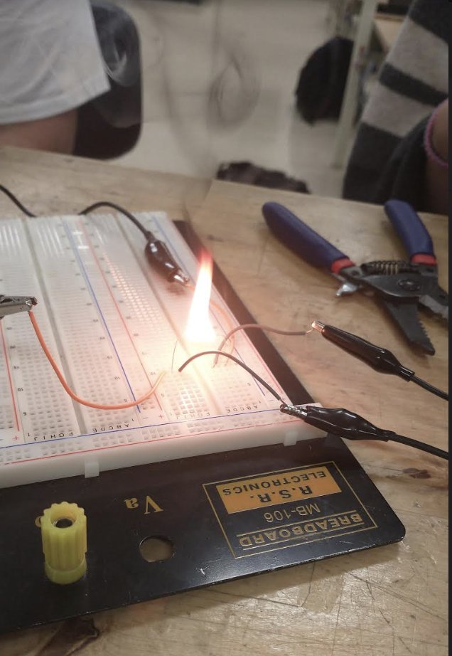 MNSDIrvine's tweet photo. Important lesson learned in our TC Electricity course today... Yes, resistors do have a functional limit! #Fire #SafetyFirstPlease #mhspride @1WarriorMHS @MuskegoNorwaySc https://t.co/SS2ni2hW6m
