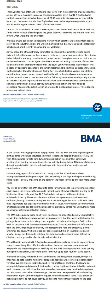 Davewwest's tweet photo. Robust response in from the BMA, accusing NHS England and local NHS trusts of 'repeated planning failures' https://t.co/podR6Il8vP
