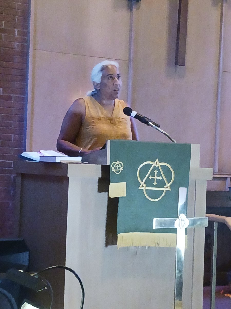 "The way to defeat stigma is to talk about it," Beatrice Singh-Arnone, a member of Guru Nanak Sikh Gurdawa of Niagara Falls as she shares her personal stories of mental health. #InterfaithPrayerServiceforMH #MIAW2023 <a href="/NAMICommunicate/">NAMI</a>