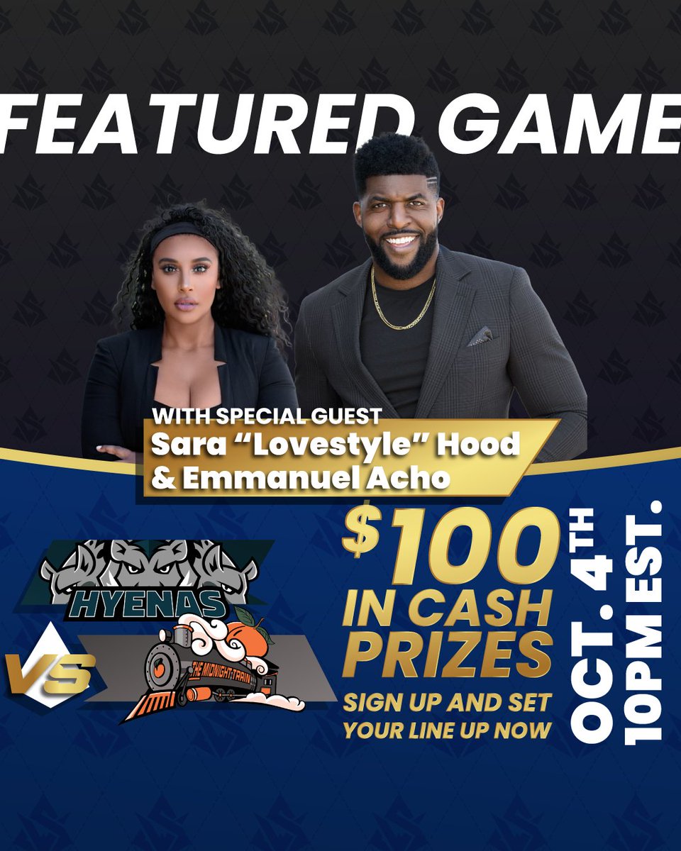 Tomorrow's game just got even better. We're thrilled to announce that @EmmanuelAcho and @saralovestyle will be joining the broadcast booth! You won't want to miss this! 🏈🔥
