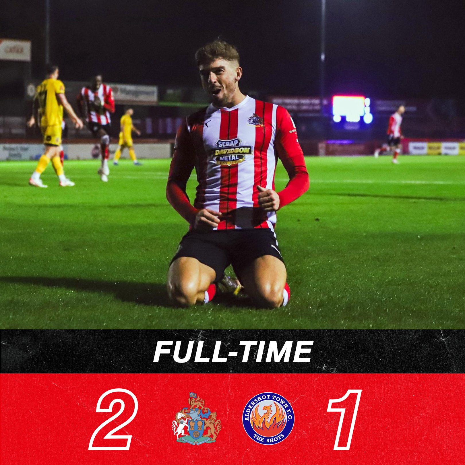 Altrincham FC on X: Full Time: Alty 2 Aldershot Town 1 Goals from Chris  Conn-Clarke and Alex Newby secure Alty all three points this evening. #COYR  #Alty4All  / X