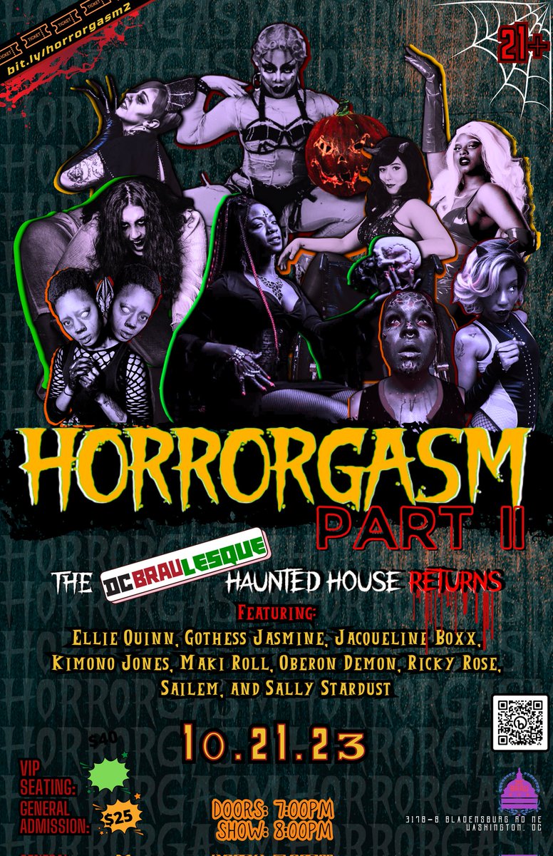 🔪DON'T SCROLL PAST 🔪

If you like 
🩸Horror 
🩸Ass
🩸Titties 
🩸Music

Then you'll like my next big show HORRORGASM II at <a href="/dcbrau/">DC Brau Brewing</a> Saturday, October 21st. Tix are going fast 🎃

bit.ly/horrorgasm2