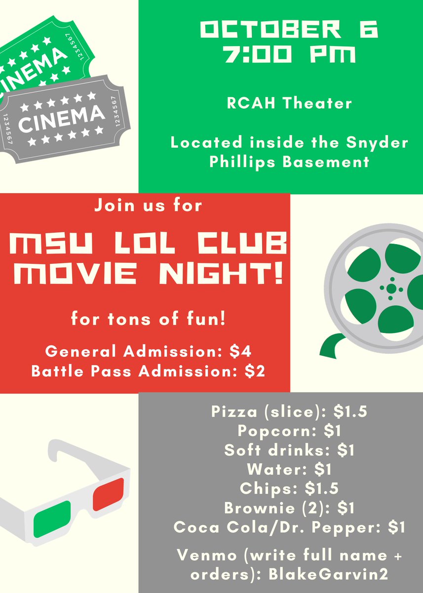 MSU League club is hosting movie night! 🙏Come join us on October 6th and 7 PM at the RCAH theater to watch Spiderman: Across the Spider-Verse! 🕷️ If you are interested in attending please fill out this form to sign up: forms.gle/bGG8Cs6GZCVp7a…