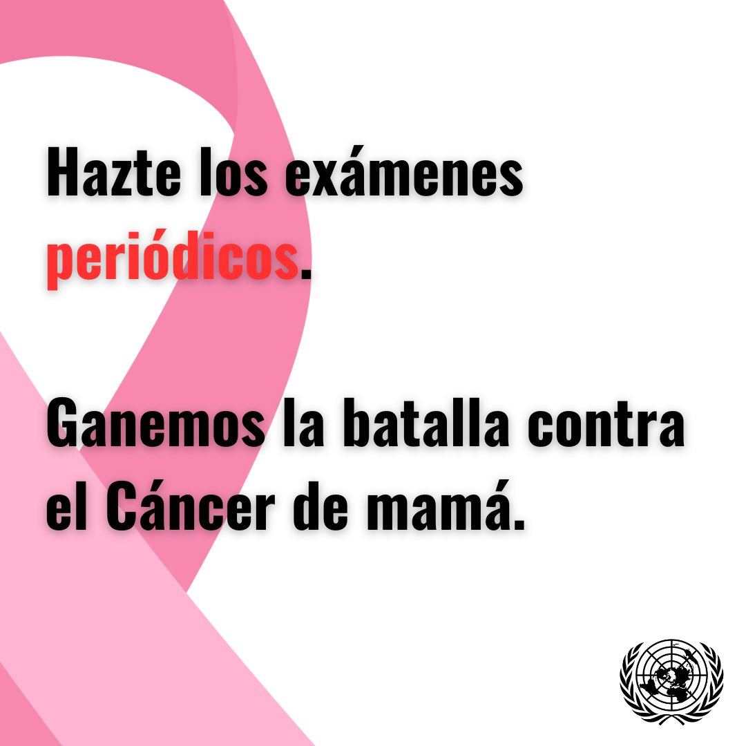 El cáncer de mama es el más común entre las mujeres.

Sin embargo, puede ser detectado temprano y tratado con eficacia.

Octubre es el mes de concienciación sobre el cáncer de mama. Recuerda: autoexamínate y realiza mamografías periódicas.
