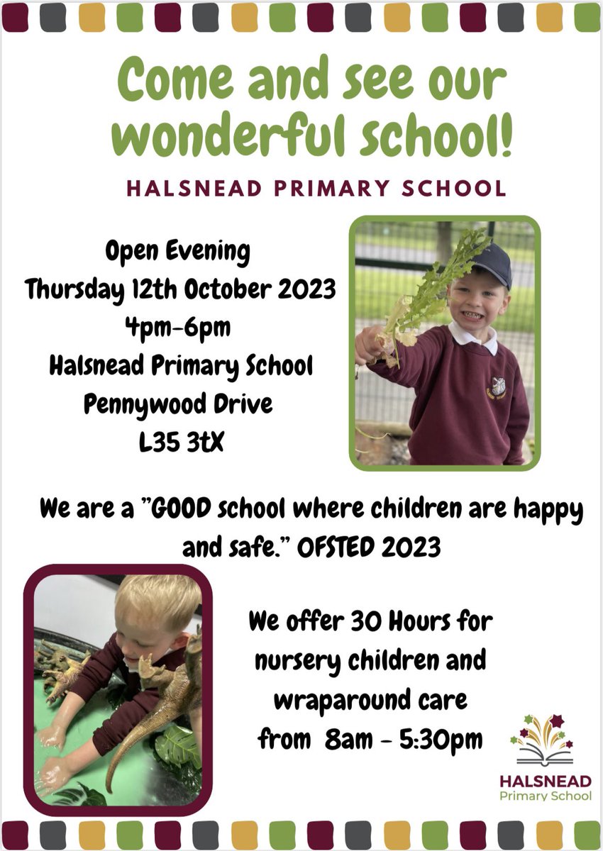 Come and see our wonderful school! <a href="/Halsneadschool/">Halsnead Primary School</a> 🌈