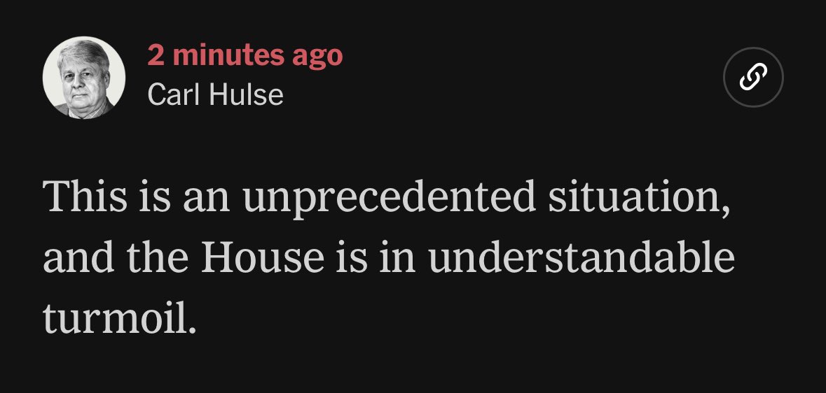 Seeing the great <a href="/hillhulse/">Carl Hulse</a> say this means something. This is new territory.