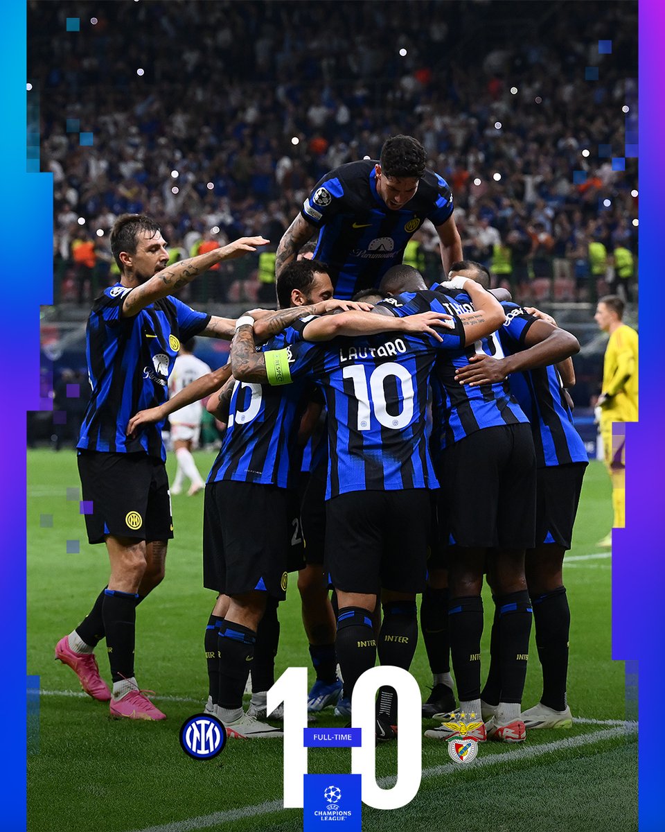 Inter_en's tweet photo. A fully deserved victory! 😍

#ForzaInter #InterBenfica #UCL https://t.co/d62jqYD9HQ
