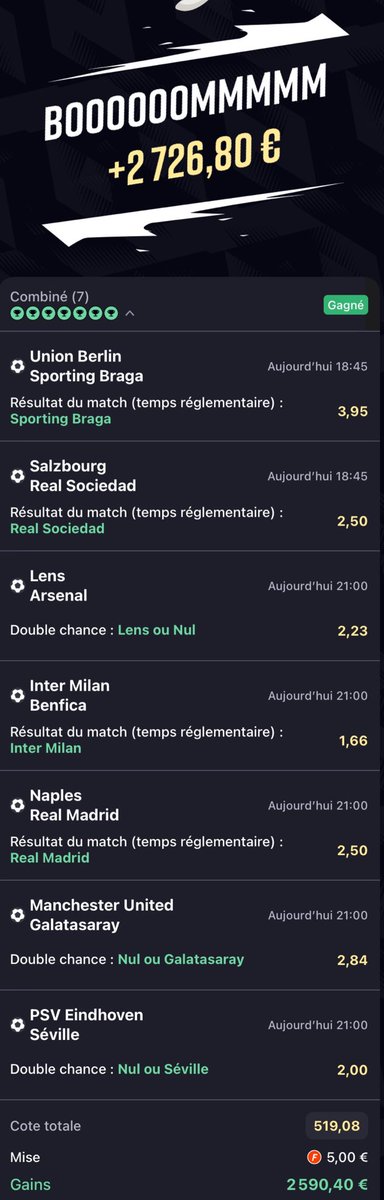 LPronosL's tweet image. ON ENCAISSE AVEC LA COTE À 519 !!!!!!! ✅✅✅🤯🤯🤯

📊 @519 ✅✅✅🤑🤑🤑

MAX DE RT ♻️ &amp;amp; DE LIKE POUR LE SOUTIEN !! ❤️🙏🏼

MERCI @Betclic 🎁🤑🤑

#TeamParieur #Pronos
