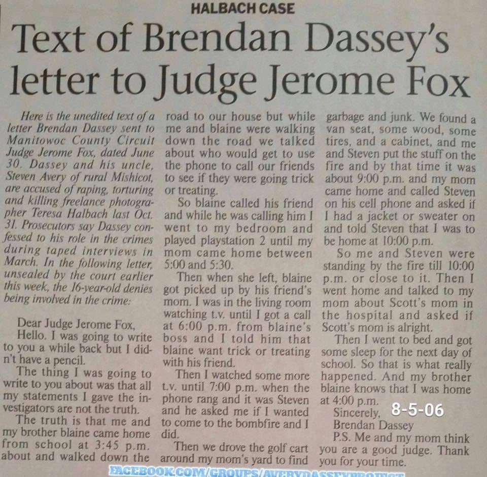 Today's outrage is tomorrow's action.

Need a reason to care? Brendan's excuse of a lawyer Len Kachinsky laughed at Brendan's letter to Judge Fox.

Yeah. Makes me angry too.

#FreeBrendanDassey #BringBrendanhome