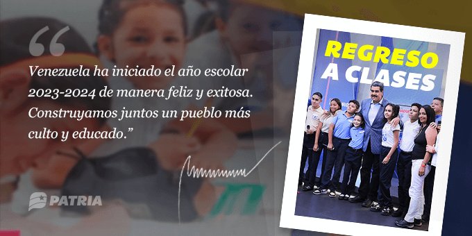 Del 03 al 15 de octubre de 2023 se estara entregando el Bono Regreso a Clases por un monto de Bs. 150,00 a través de la plataforma PATRIA.

#veqr
#bono
#patria
#venezuela
#nicolasmaduro
#carnetdelapatria
#somosvenezuela
#QueNotaRegresarAClases
