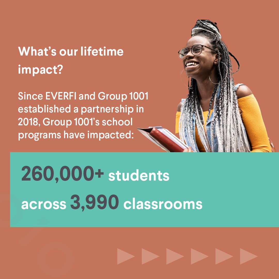💡Group 1001 and @EVERFI have teamed up to bring impactful programs like STEM & Career Exploration to 260,000 students since 2018. This year, we’re proud to have reached 20,000 learners in over 300 schools across nine states. 🙌 Learn more: okt.to/pKkSuQ