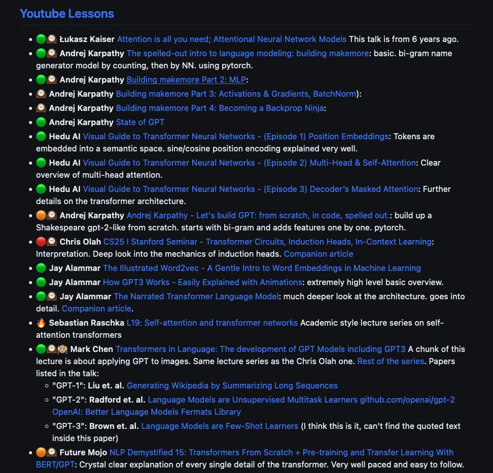 Jeande_d's tweet image. A high-quality LLMs watch/reading list here: gist.github.com/rain-1/eebd5e5…

Contains videos/lectures/articles that do great job at explaining LLMs and GPT models including our &quot;Transformer Blueprint&quot; article :-)