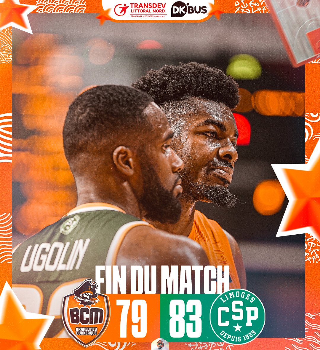 BCMBasket's tweet photo. #BCMCSP | FIN DU MATCH. ๐งก
Le BCM Gravelines-Dunkerque s'incline au bout du suspens face au CSP Limoges. Que c'est cruel pour nos Maritimes.
#TousBCM https://t.co/PyA2dW2Kpy