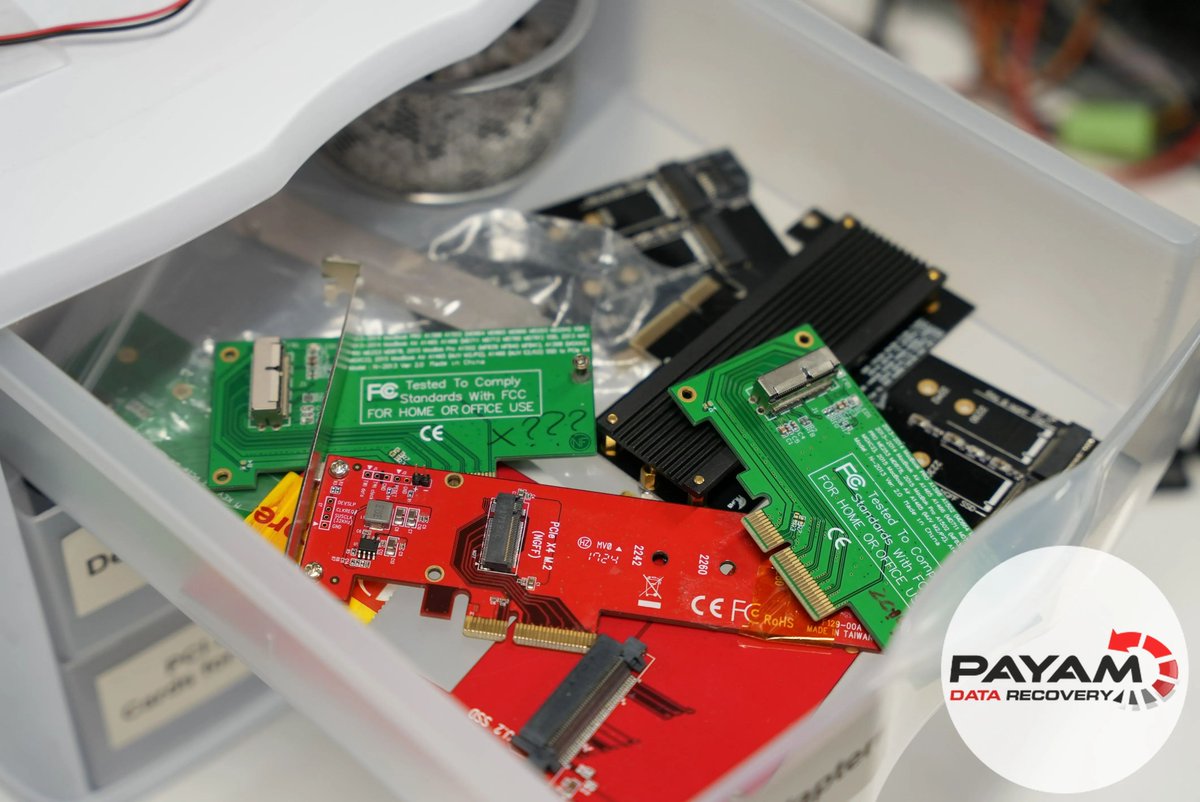 payamdata's tweet image. SSDs come in many different shapes, interface and types. We have over 85 different SSD adapters and converts in our labs. Sometimes 1-2 may not work, but another will work and allow us to access your data. #ssd #datarecovery #solidstatedrive